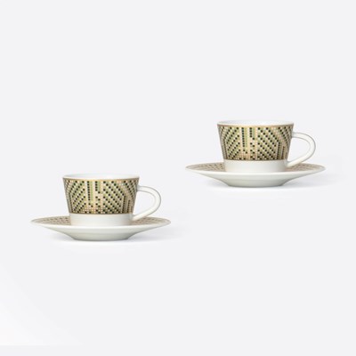 Set of 2 espresso cups and saucers